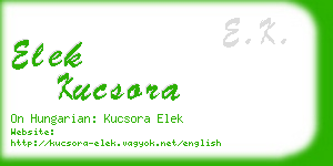 elek kucsora business card